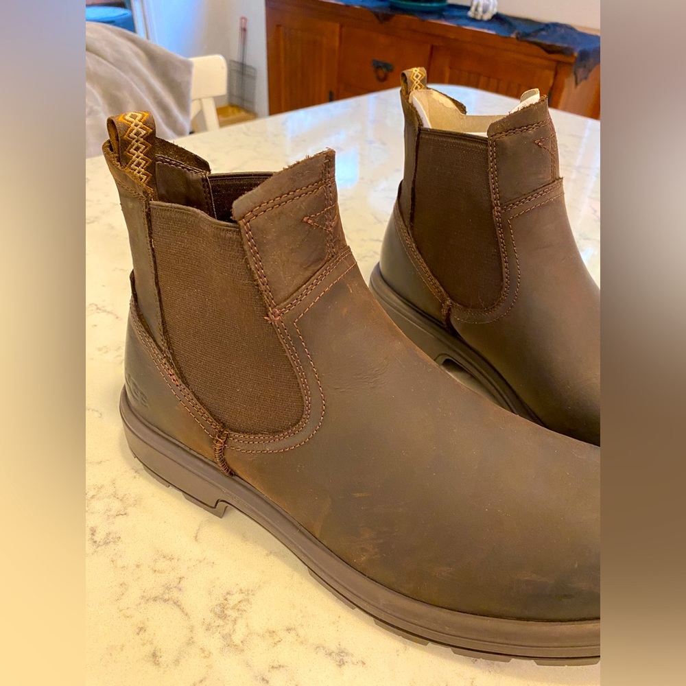 Men’s brown Ugg Biltmore Chelsea boots.